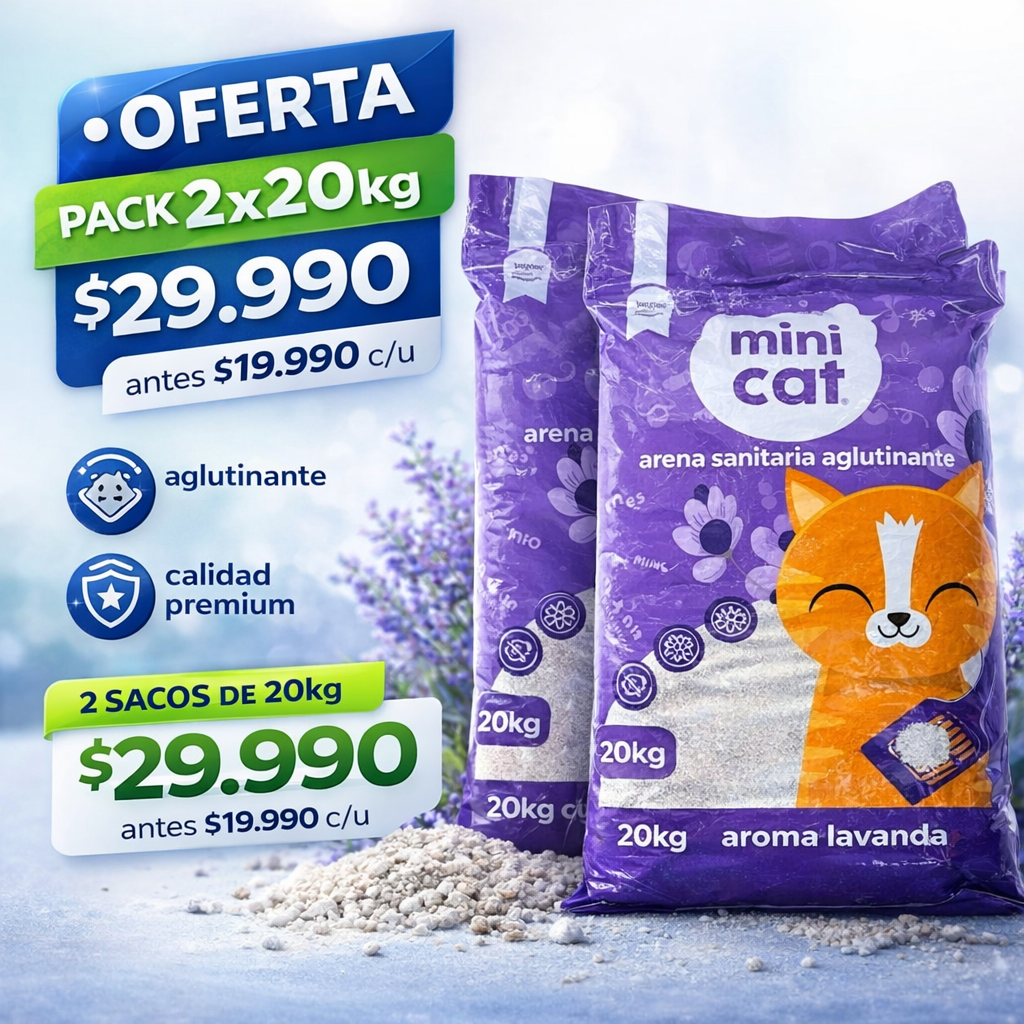 Pack x2 – Arena MINI CAT Lavanda 20 kg