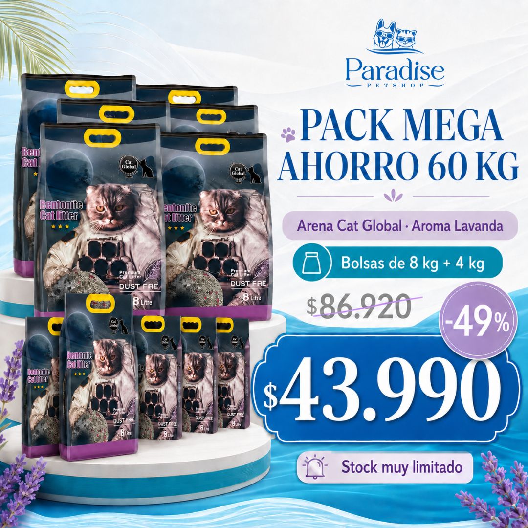 Pack Mega Ahorro Arena CAT GLOBAL - Lavanda 60 kg